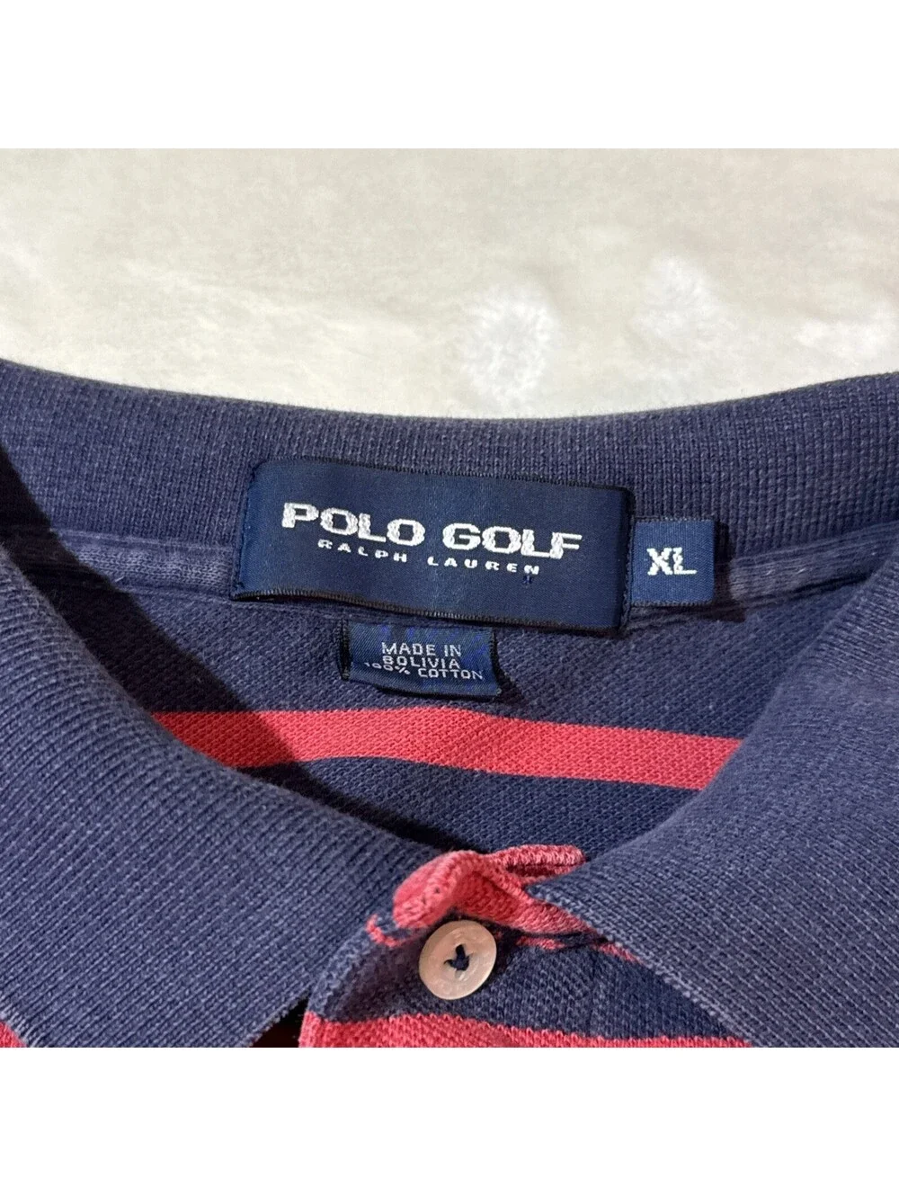 Polo Golf Ralph Lauren Red Striped Polo Shirt Men’s XLarge 100% Cotton